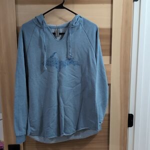 Blue Hoodie with Graphic Design